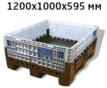 600x400x75mm Euro Box Container - Red - Vented For The Retail Sector