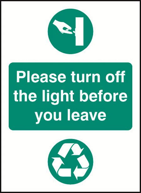 Please turn off light before you leave