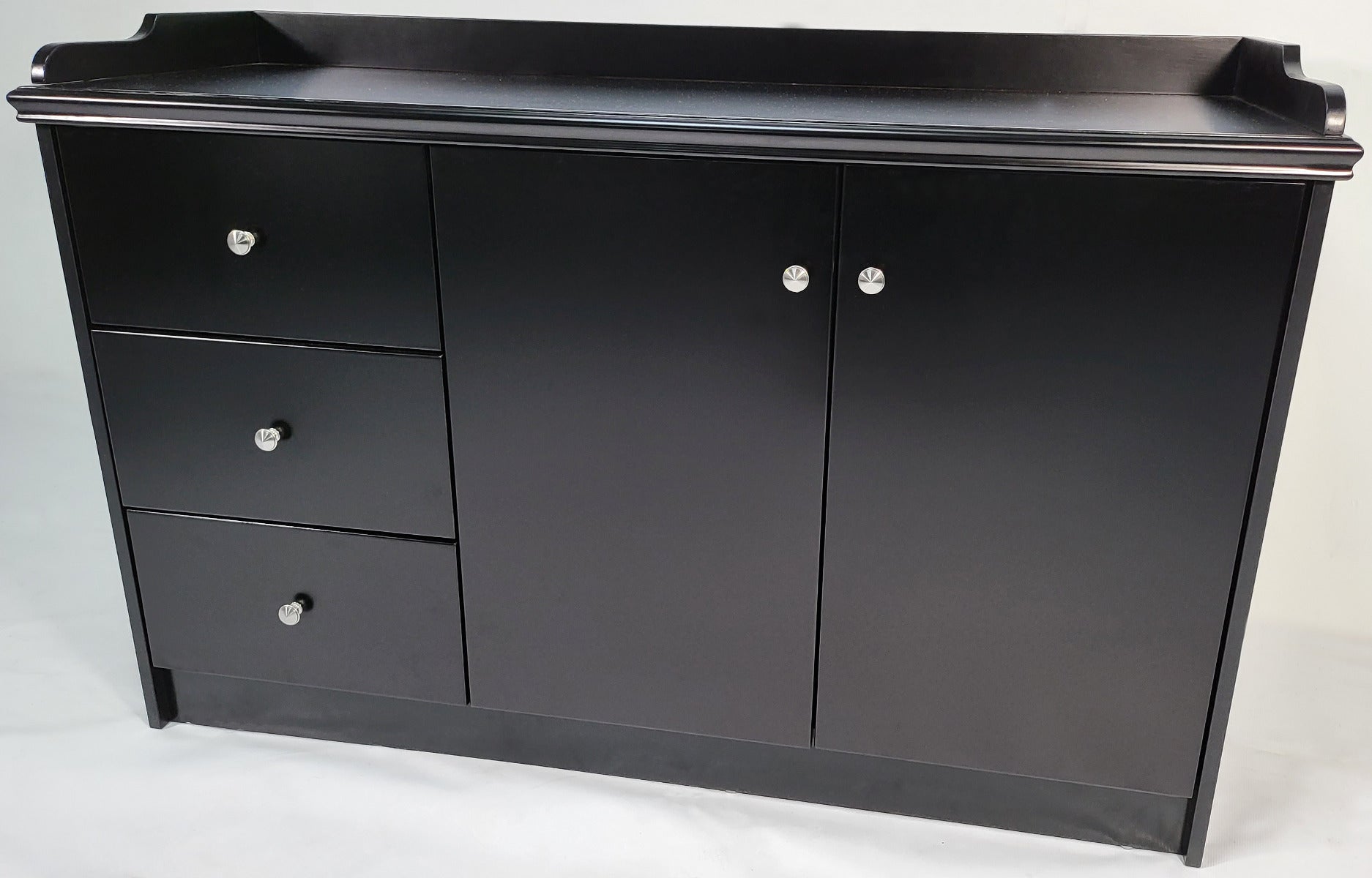 120cm Wide Black Cupboard with Integrated Drawers - 2K01 Near Me