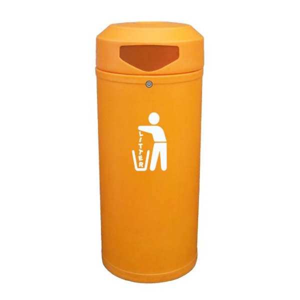 Continental Litter Bin - Orange