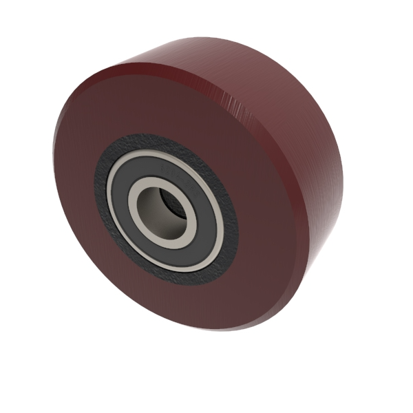 Polyurethane Cast Iron 100mm Ball Bearing Wheel 300kg Load