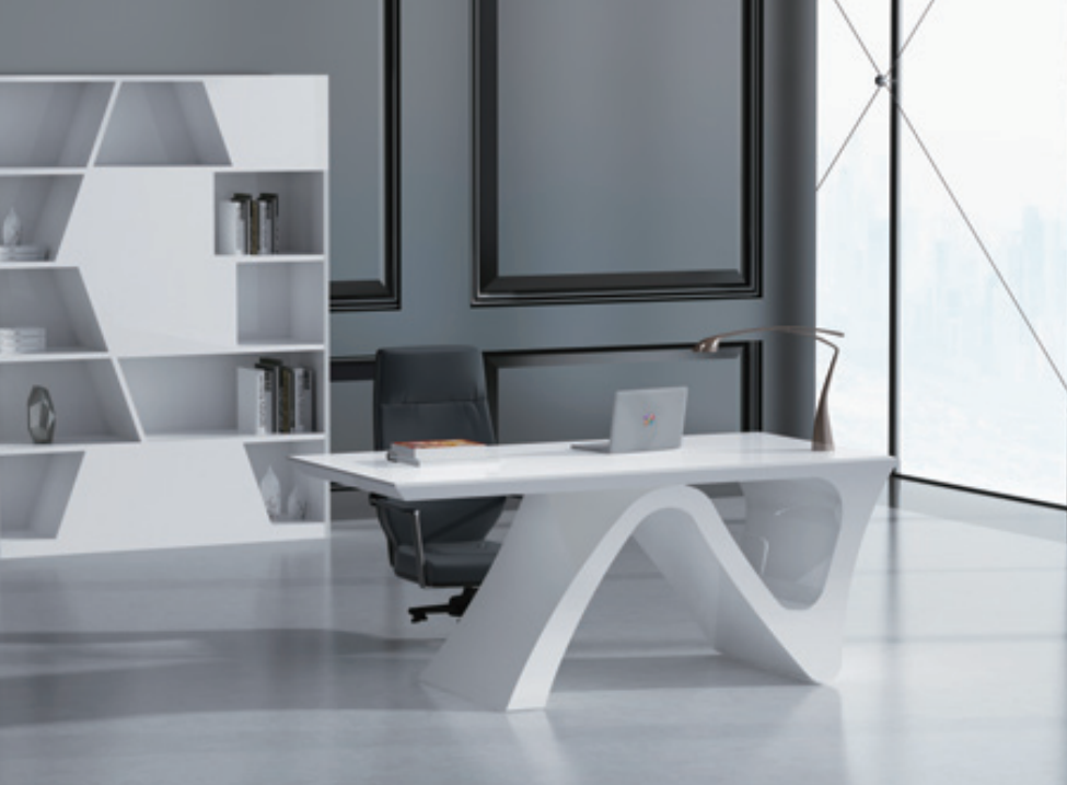 Providers Of Contemporary Unique Style White Gloss Office Desk - 1600mm, 1800mm or 2000mm - GL2821 North Yourkshire