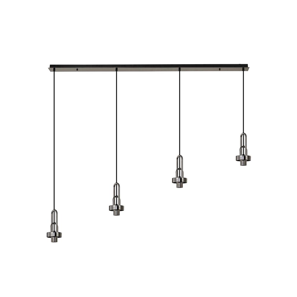 Luxuria Kennith Linear Suspension Kit (FRAME ONLY) 4xE27 Black Chrome/Matt Black