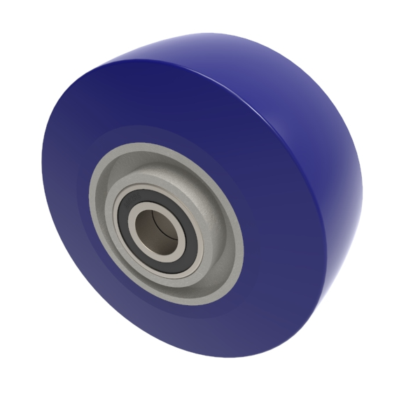 Soft Polyurethane 75 Shore A 100mm Ball Bearing Wheel 300kg Load