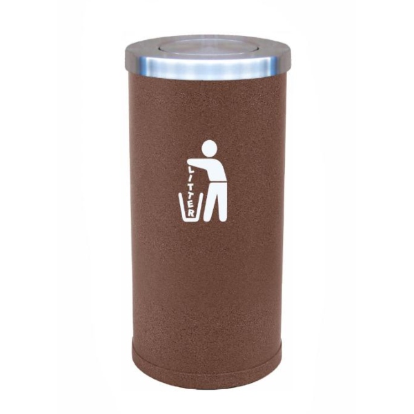 Colonial Litter Bin With Flip Top - Maroon