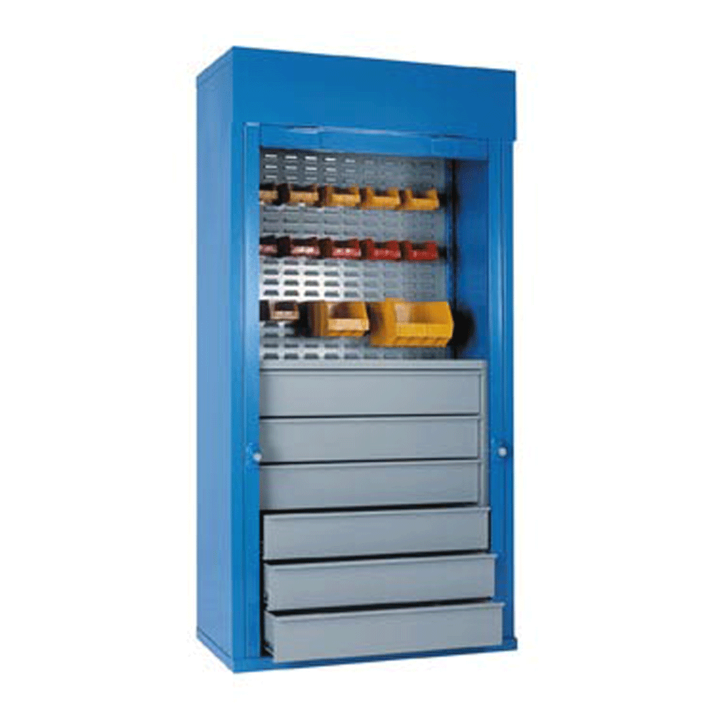 Roller Shutter Cabinet Heavy Duty 6 Drawers & Half Louvred