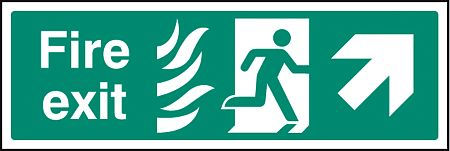 Fire exit - arrow up right HTM