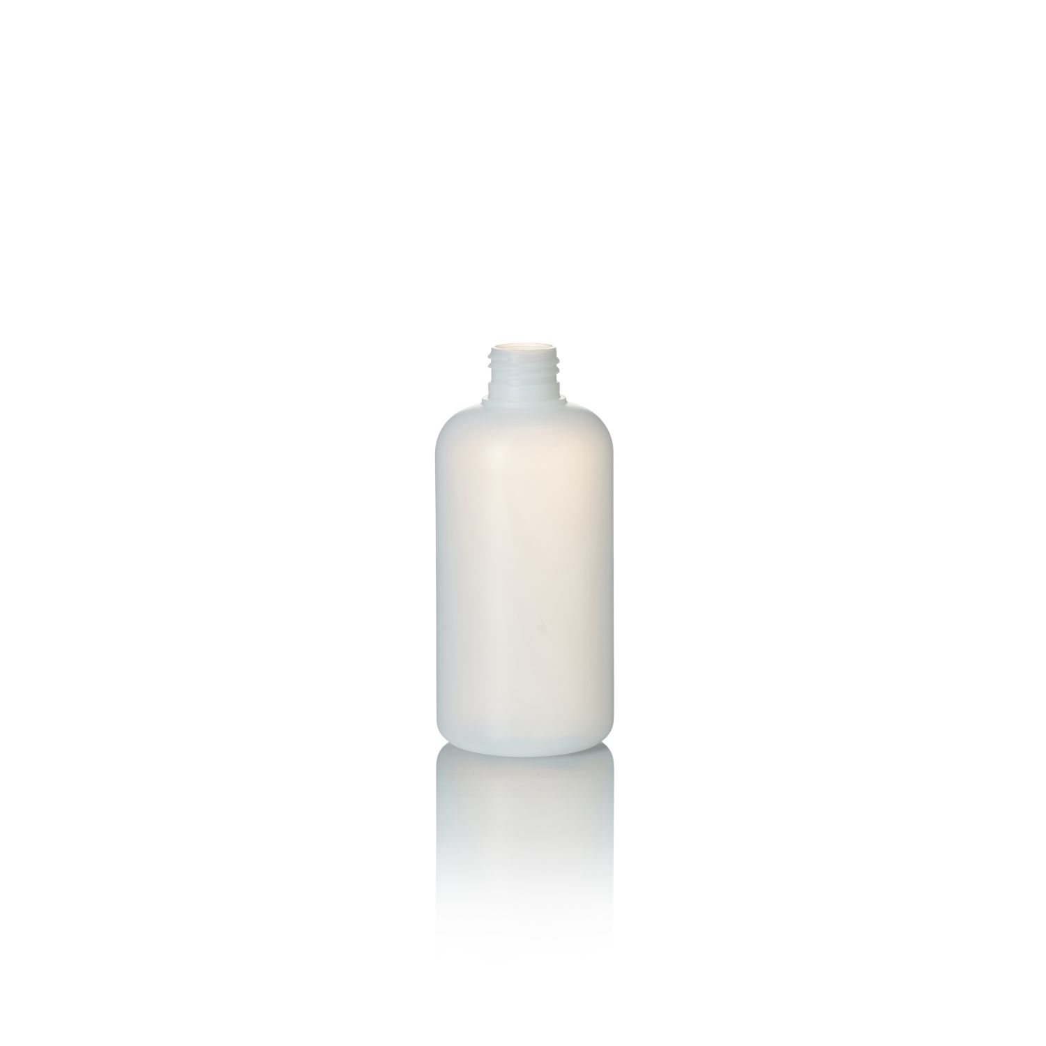 250ml Natural HDPE 30% PCR Boston Bottle