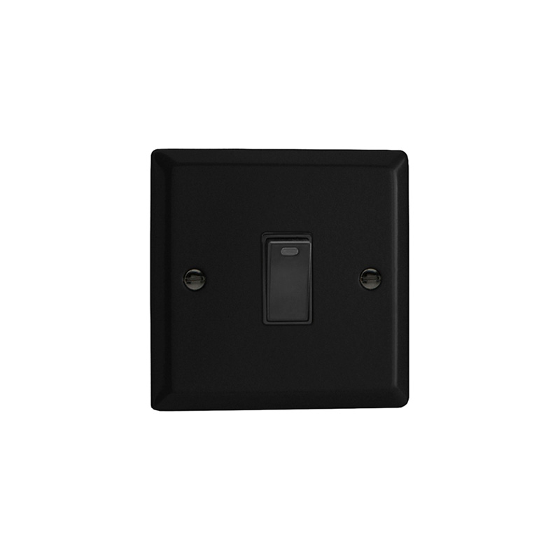 Varilight Urban 1G 20A DP Rocker Switch with Neon Matt Black (Standard Plate)