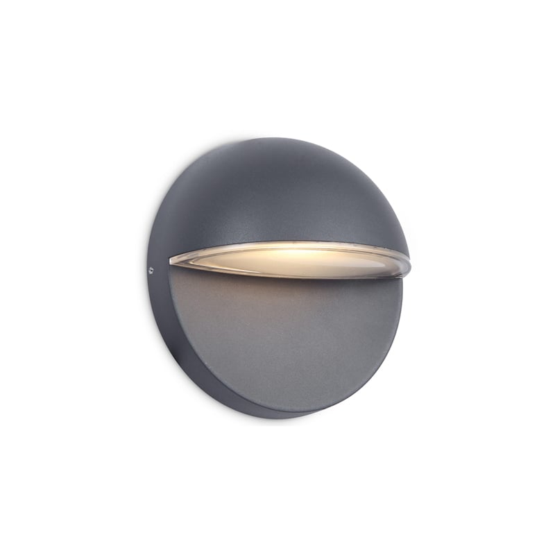 Kosnic Haldon Circular Outdoor LED Wall Light Grey