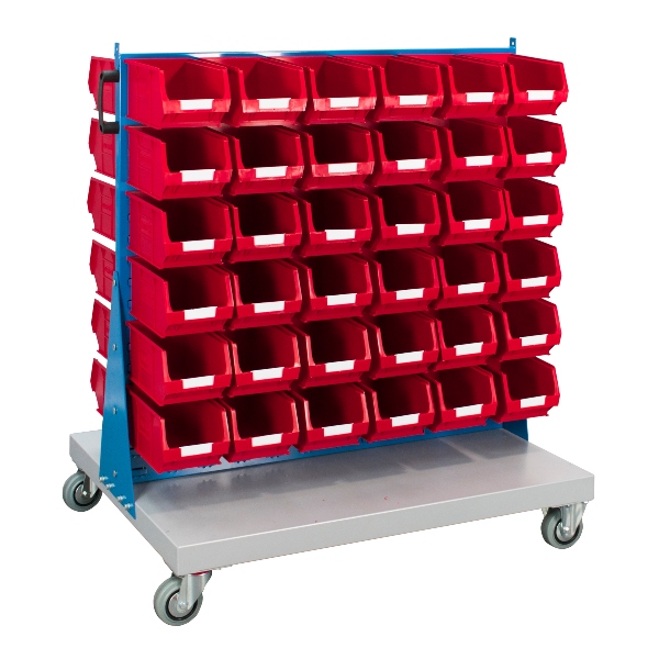 Trolley With 72 TC3 Bins Red