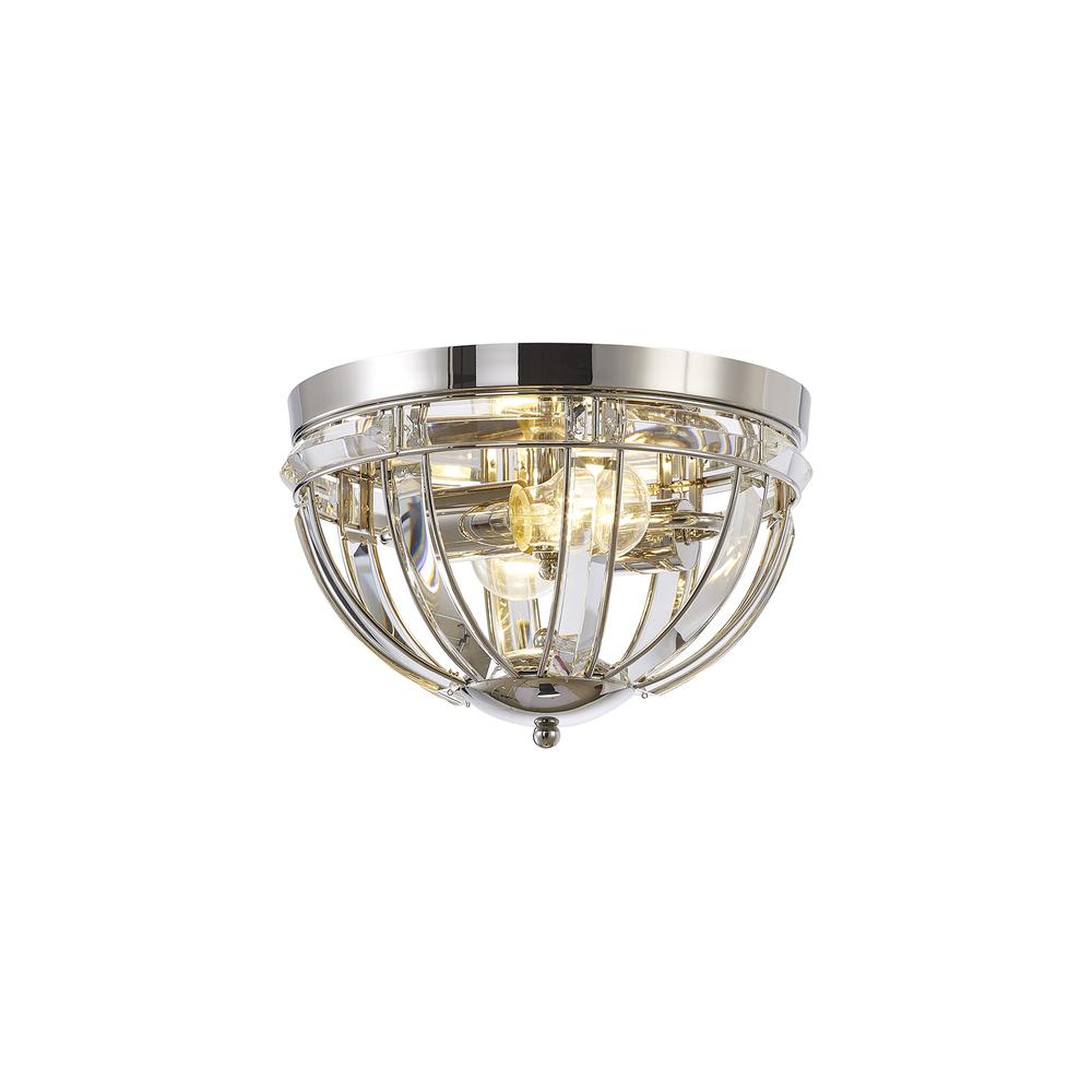 Luxuria Majorelle 31cm Round Flush 2 Light E27 Polished Nickel