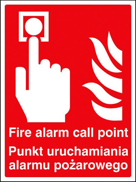 Fire alarm call point (English/polish)