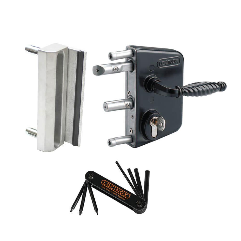 Locinox LAPQ Standard Black Gate LockPromotion Item With Lock Keep And Tool