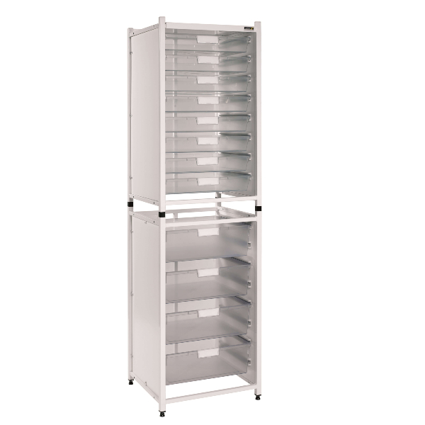 High Level Storage System with 8 Shallow and 4 Deep Trays - Clear