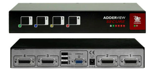 AVSC1104 AdderView Secure AVSV 4 Port KVM Switch ( Secure KVM Switch Tempest Qualified & EAL4&#43; Certified with Card Reader )