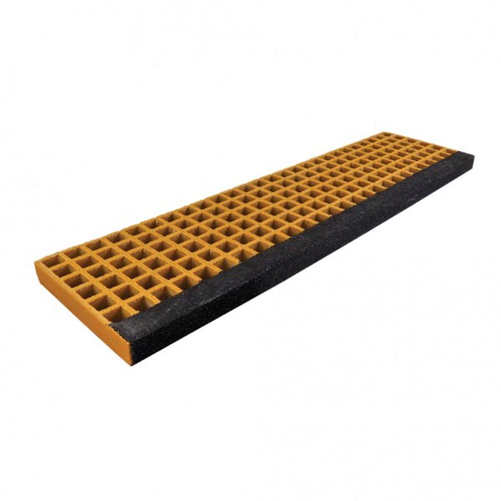 GRP Stair Tread (Moulded) 38Sq x D38mm -Yellow & Black Nosing (996 x 275mm)