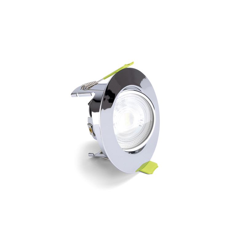 Integral Evofire Tiltable Fire Rated 70mm GU10 Downlight IP20 Polished Chrome