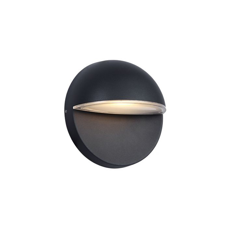 Kosnic Haldon Circular Outdoor 4000K LED Wall Light 9W Black