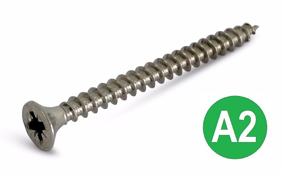 A2 Pozi CSK Chipboard Screws 4.0 x 40mm