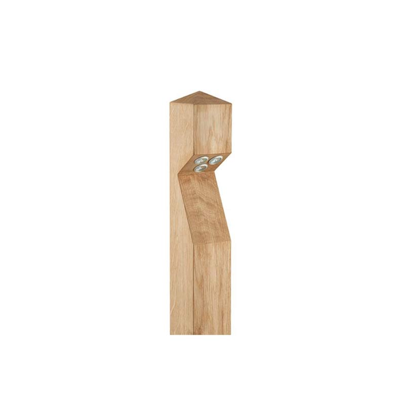 Collingwood Mains Pointed Top LED Bollard Base Entry Oak 3000K