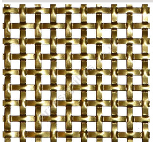 Interwoven Square Effect Gold Grille Anodised Aluminium Sheet 1000mm x 660mm x 1.5mm