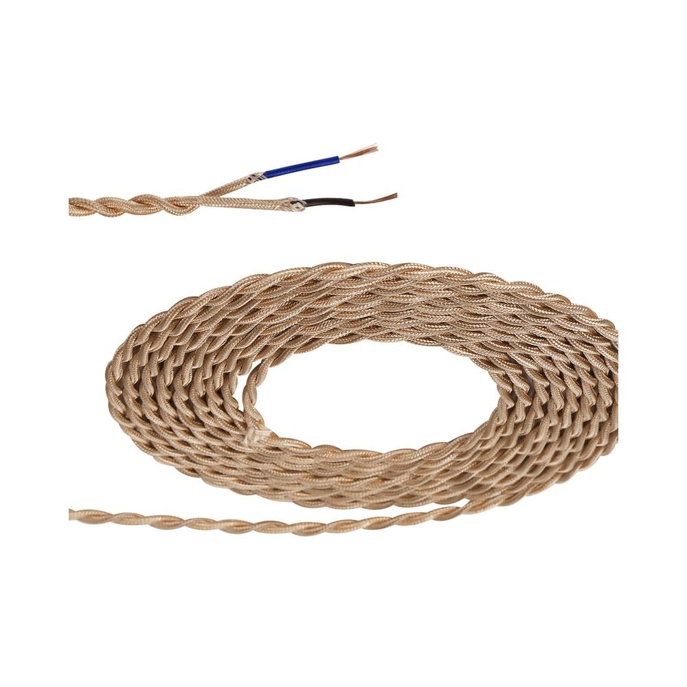 Luxuria Glorelle 1m Rose Gold Braided Twisted 2 Core 0.75mm Cable