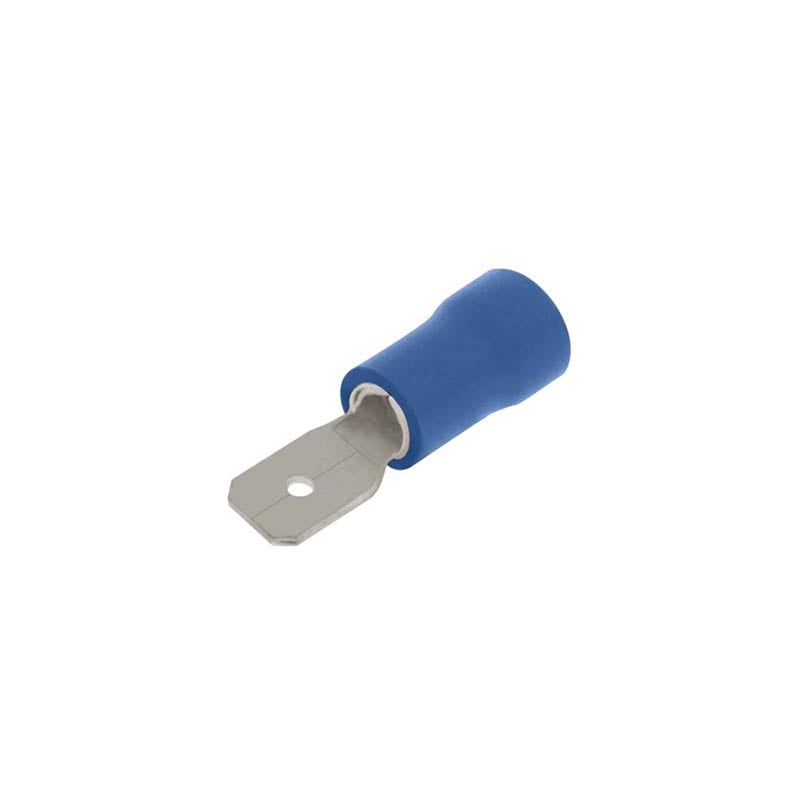 Unicrimp 4.8mm x 0.8mm Blue Male Push-On Terminal (Pack of 100)