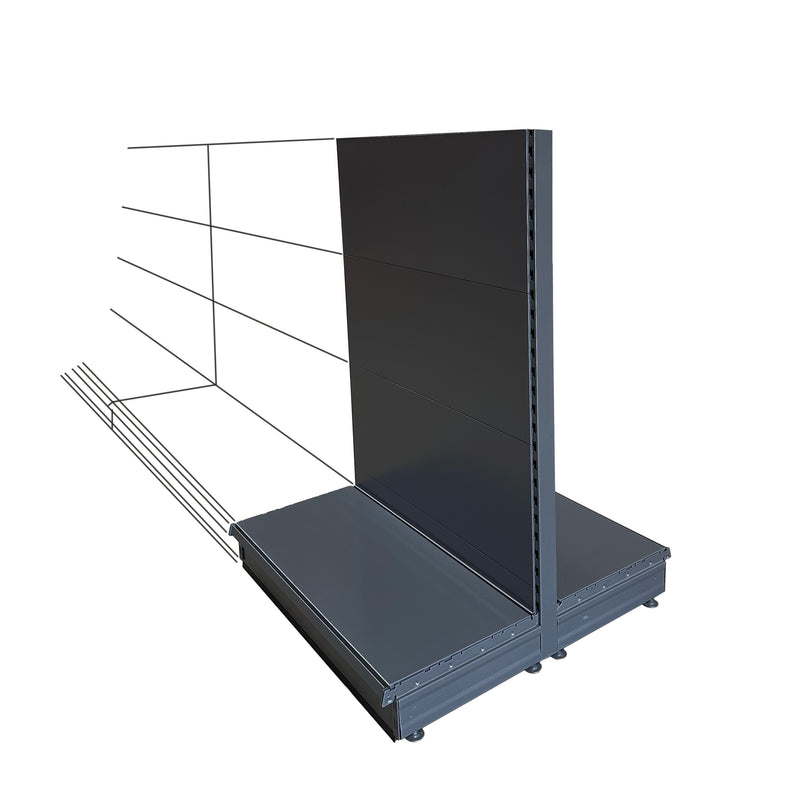 K50 Add-on Gondola Bay - Dark Grey - 1.3m high, plain back, 30cm deep base - choice of lengths...