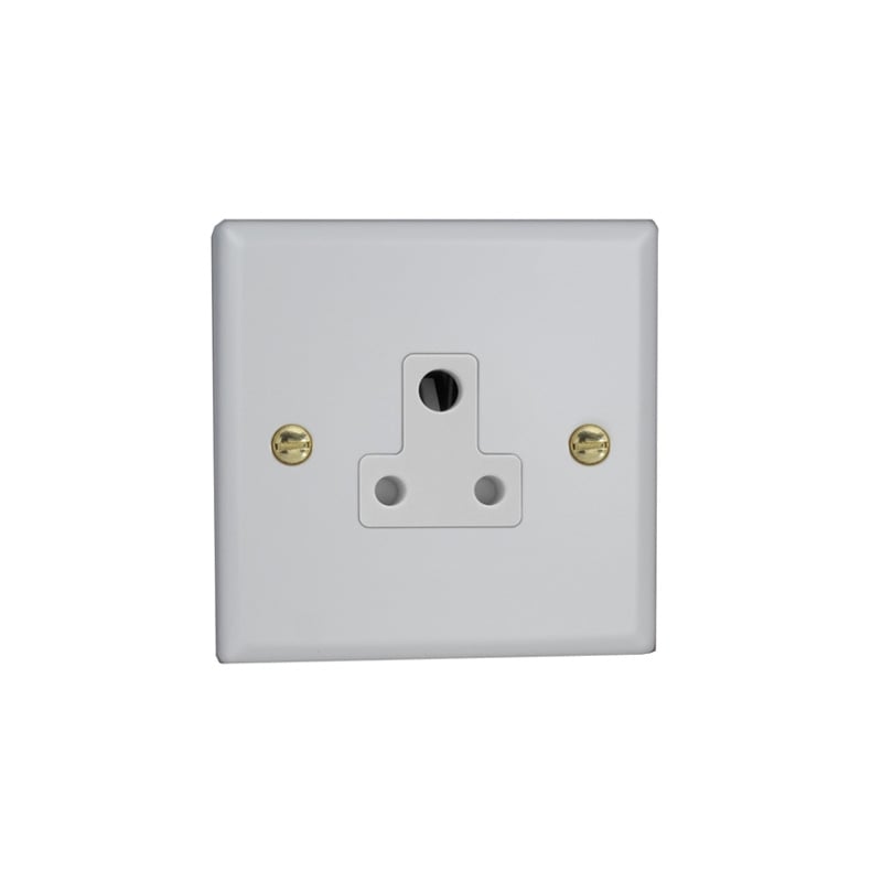 Varilight Vogue 1G 5A Round Pin Socket Matt White