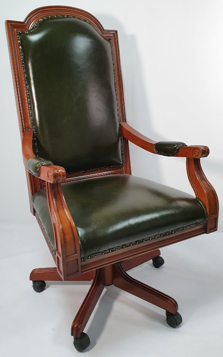 Green Leather Emperor High Back Executive Office Chair - K230 Huddersfield