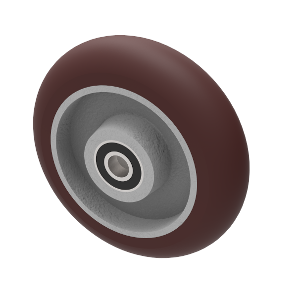 Ergonomic Polyurethane 150mm Ball Bearing Wheel 575kg Load