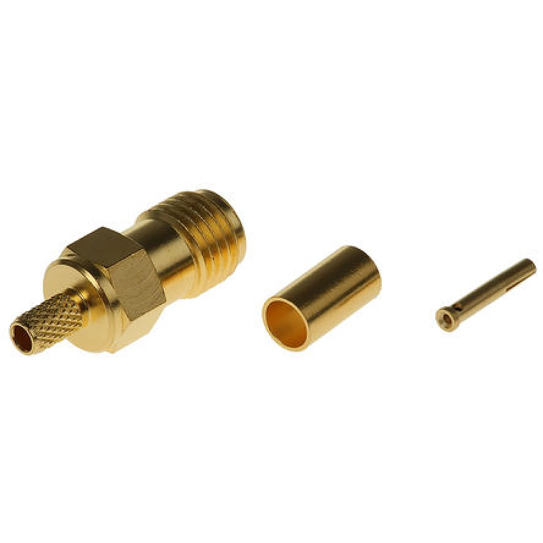 Telegartner J01151A0051 (100024672) Straight, 50 OHM, Cable Mount, SMA Connector, jack, Crimp Termination, RG174, RG188, RG316