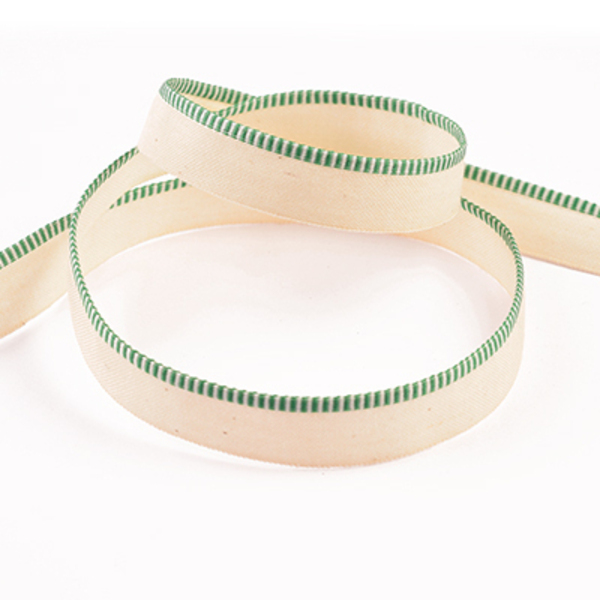 2001 Woven Edge Double Face Cotton Head & Tail Band GREEN/White