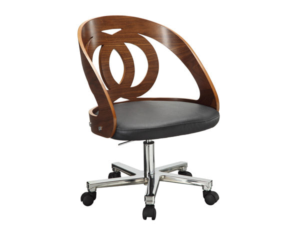Wood Office Chair In Walnut & Black PC606-W Huddersfield