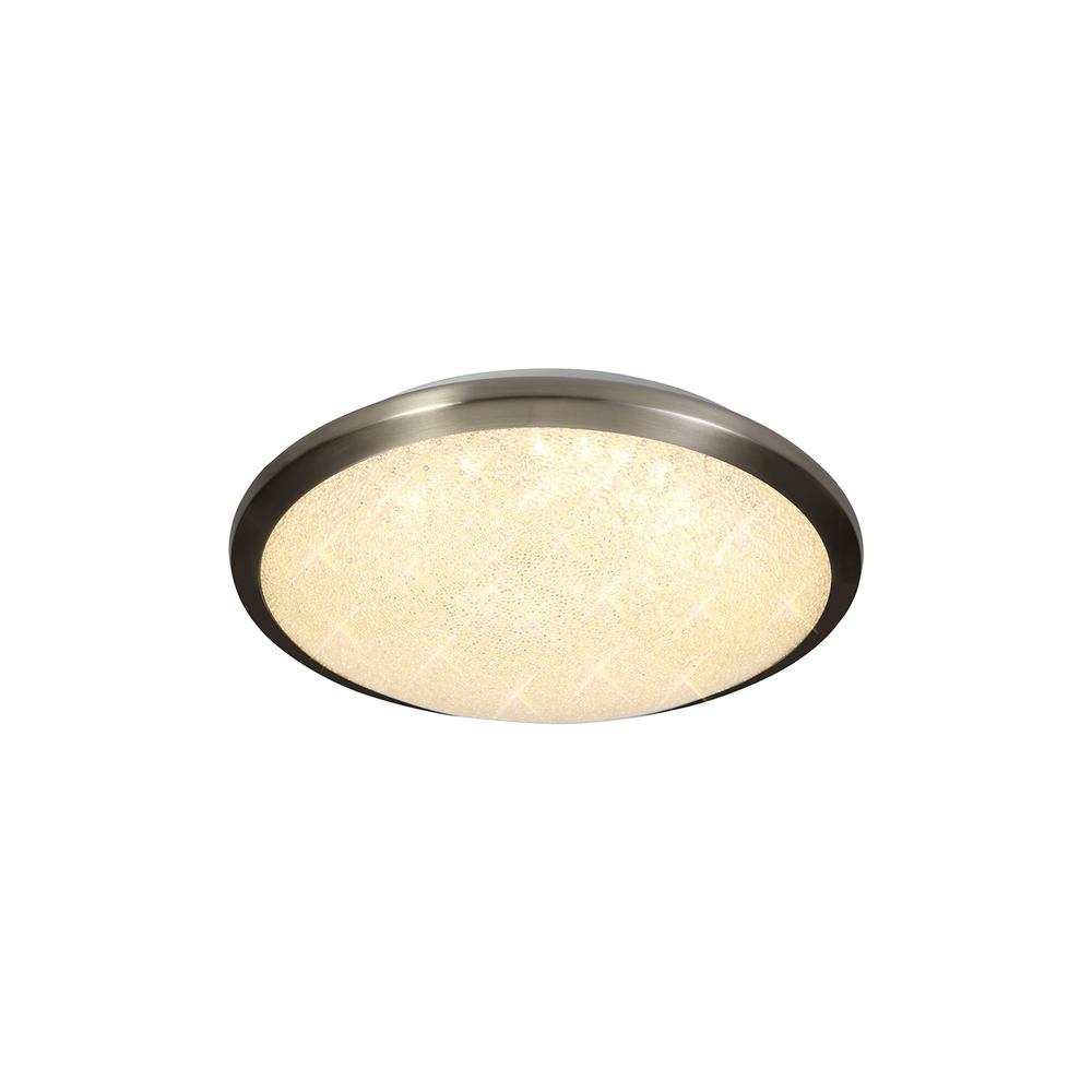 Luxuria Glorina Ceiling 30cm 1x12W LED 3000K 750lm IP44 Satin Nickel/Crystaline