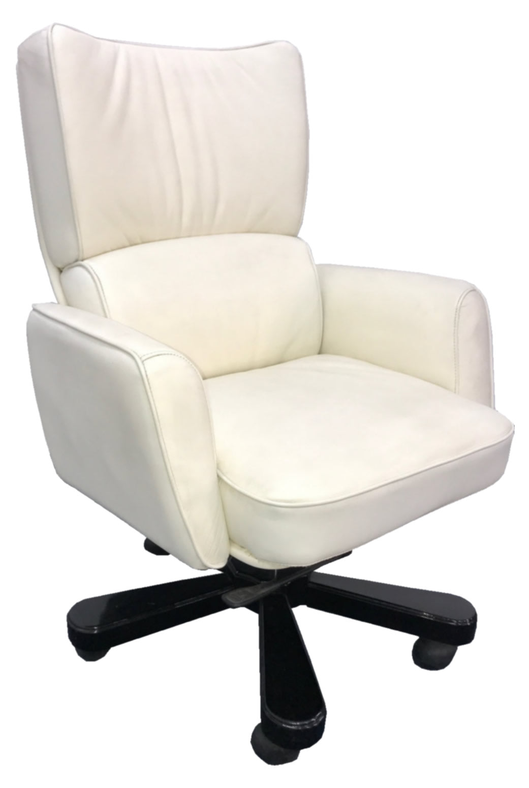 Executive Office Chair Genuine White Leather - DES-B011-W UK