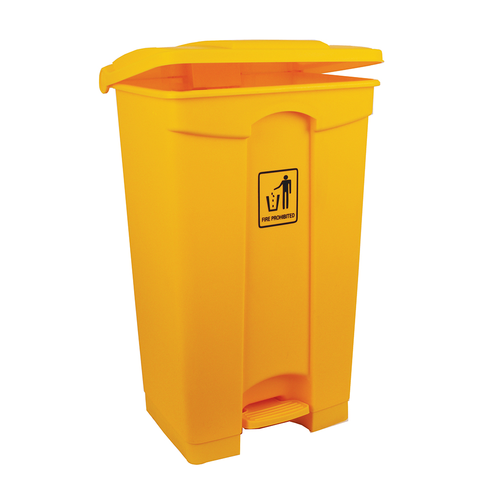 High Quality Pedal Bin &#8211; Yellow &#8211; 87Ltr For Schools