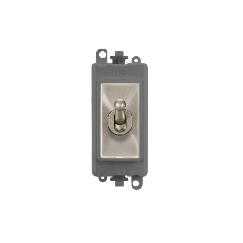 Click 20AX Brushed Stainless 20AX 2 Way Toggle Switch Module Insert Grey