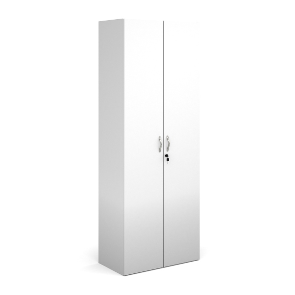 Contract Double Door Cupboard with 4 Shelves - White