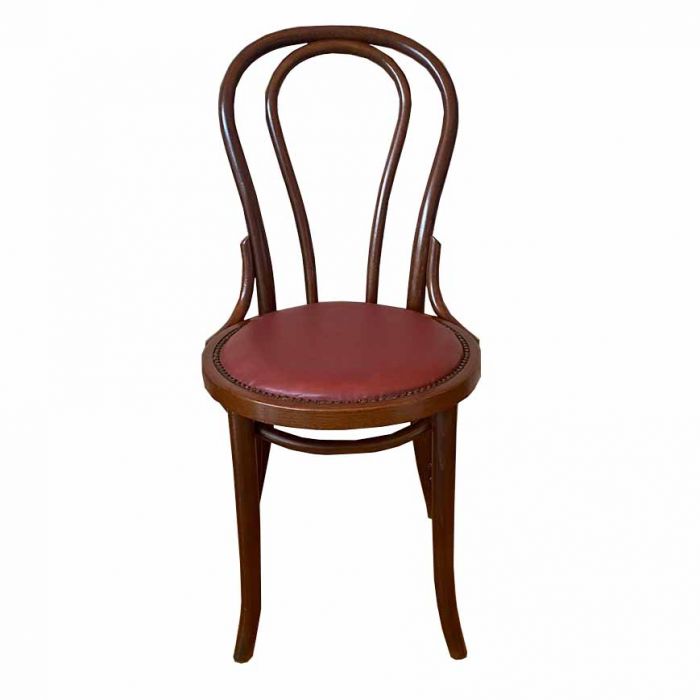 Used Bentwood Chair with Dark Red Seat Pad