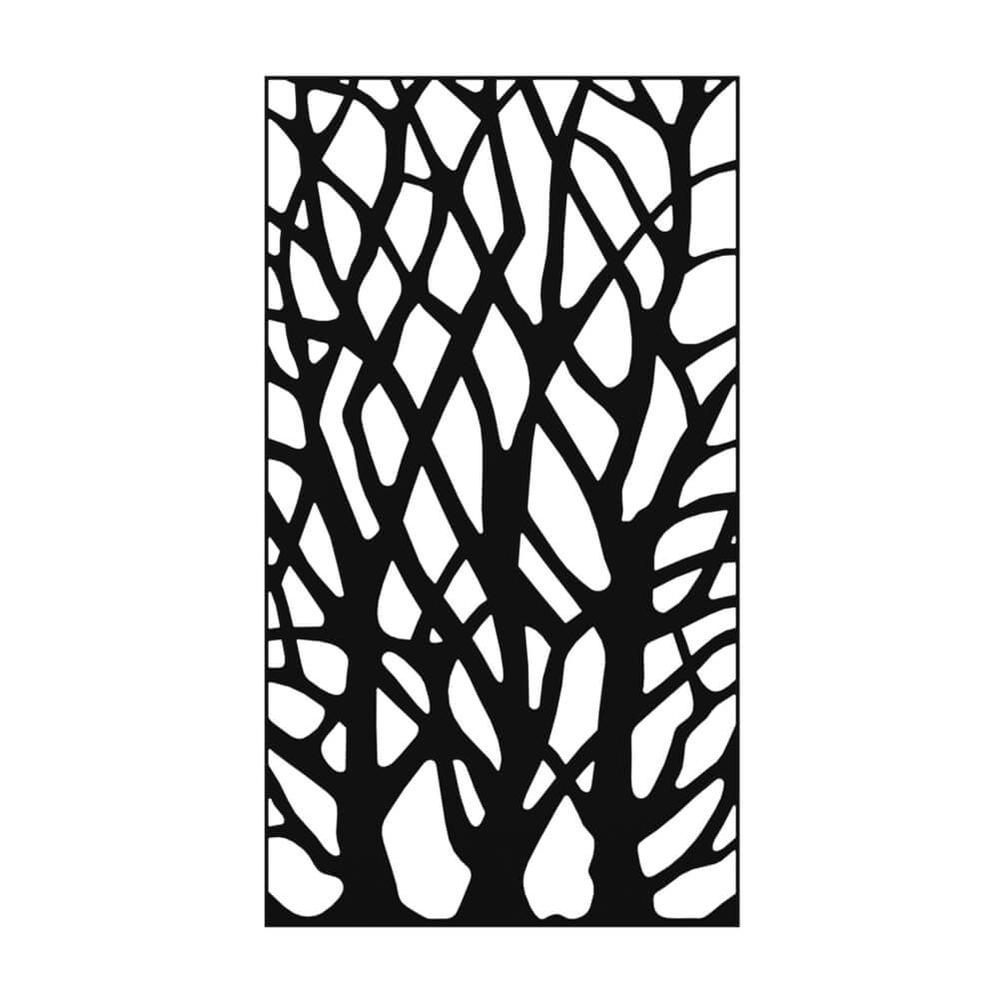 1000mm Wide Laser Cut Panel 1800mm High x 5mm Woodland Pattern - Black Sand Matt 