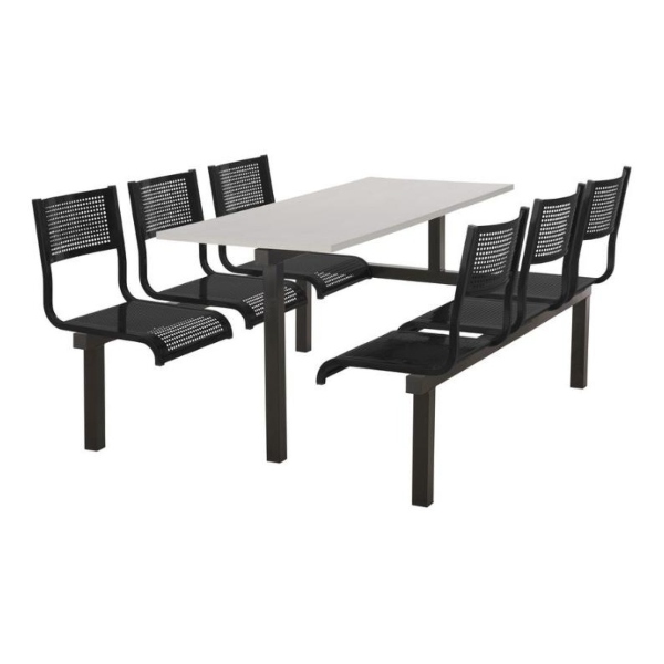 CU93 - 6-Seater Barrett Canteen Unit - 1 Way Access, Black, Grey