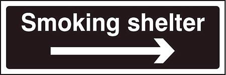 Smoking shelter right arrow (white/black)