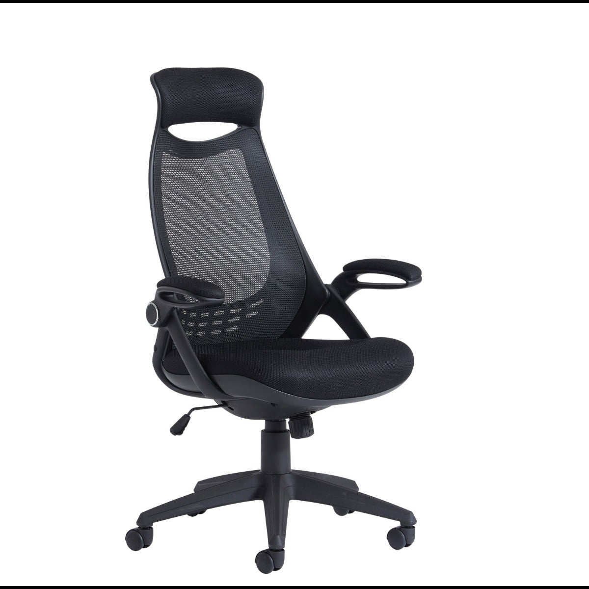 Tuscan High Back Black Mesh Office Chair with Head Support UK