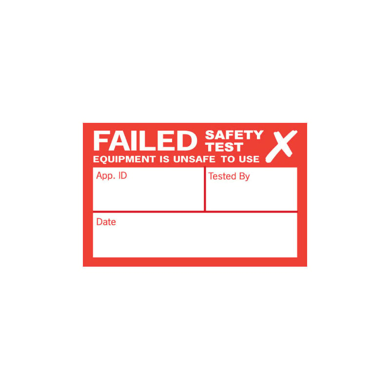 Kewtech Red Appliance Fail Labels Pack of 250
