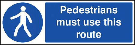 Pedestrians must use this route