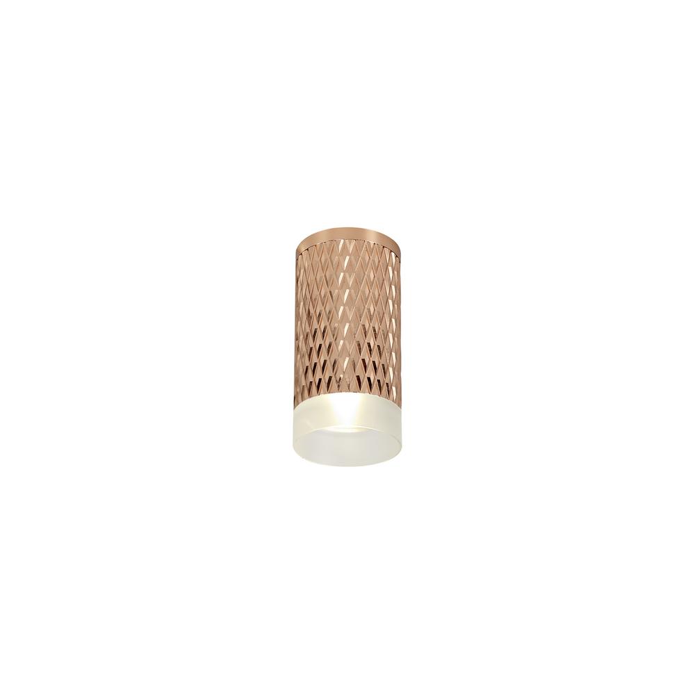 Luxuria Swirl 6cm 1 Light 11cm Surface Mounted Ceiling GU10 Rose Gold/Acrylic Ring