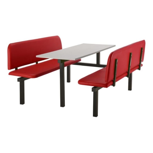 CU94 - 6-Seater Oscar Canteen Unit - 1 Way Access, Red, Grey