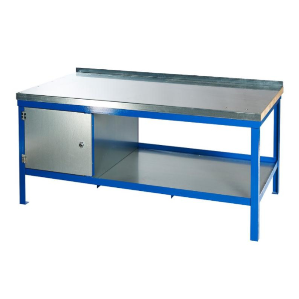 Steel and Wood Top Super Heavy Duty Workbench with Cupboard - 1200 x 600mm